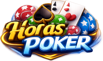 Logo horaspoker berwarna biru segar